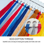 kit broderie multicolore motifs variés toile imprimée coton 11ct 14ct instructions aiguilles artisanal traditionnel