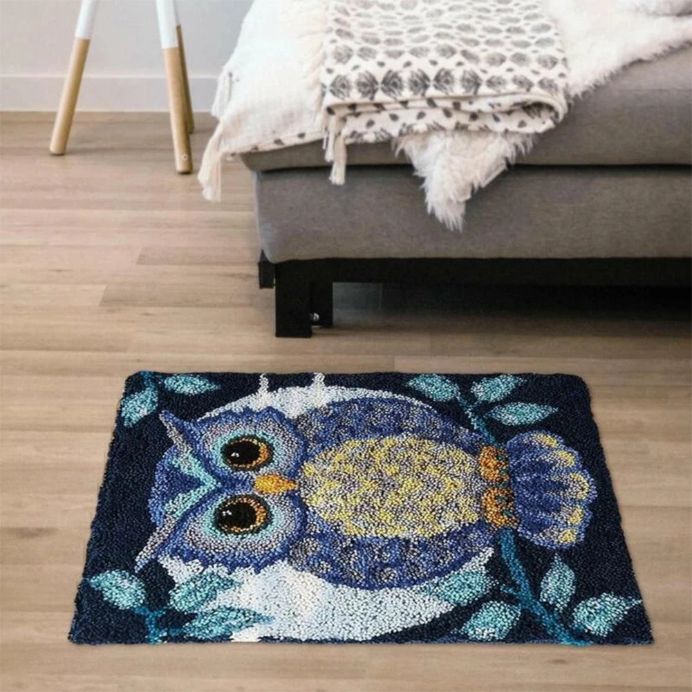 tapis crochet chouette adultes débutants texturé décoratif animalier pattern coloré facile