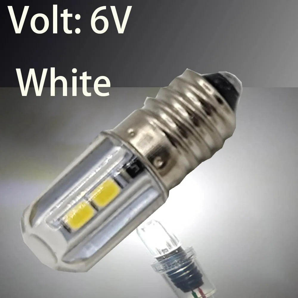 Ampoule LED E10 12V 6V 3V blanc blanc chaud transparent moderne 50000h