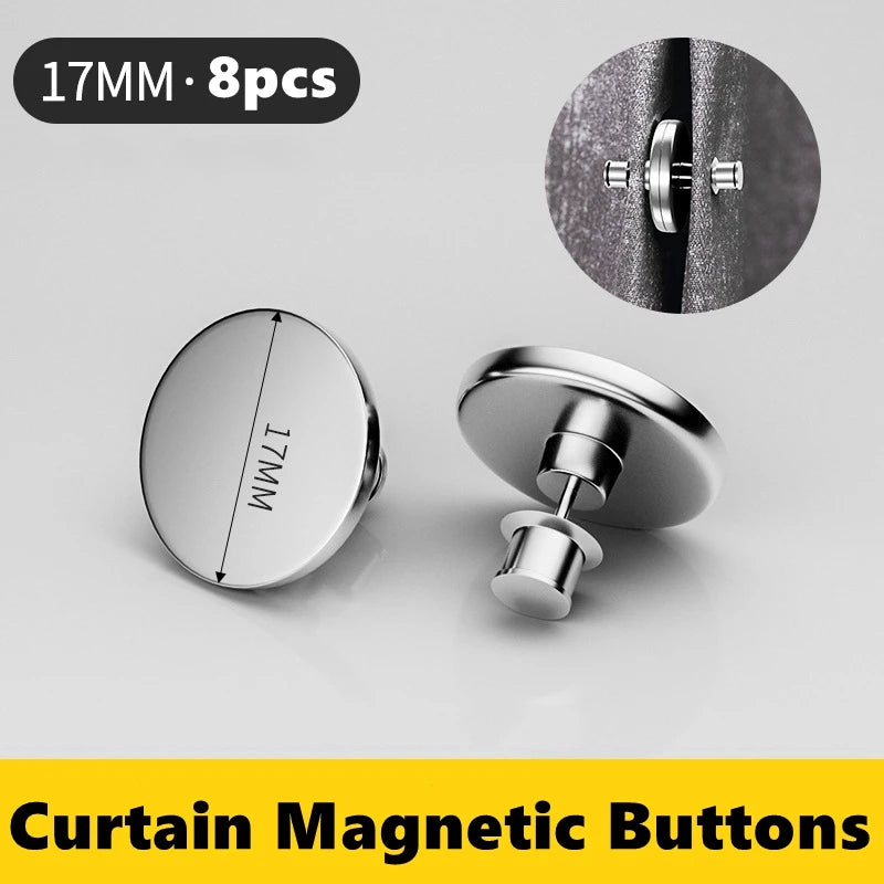 boutons magnétiques détachables argenté cœur moderne adhésif rideaux pièces 17mm maison