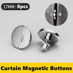 boutons magnétiques détachables argenté cœur moderne adhésif rideaux pièces 17mm maison
