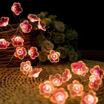 guirlande lumineuse fleurs rose moderne dégradée led batteries usb noël saint valentinintérieur mariage
