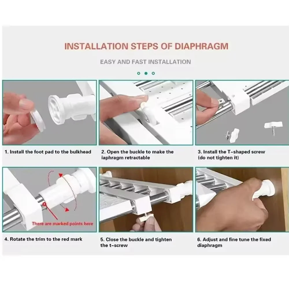 étagère rétractable blanche perforée motifs floraux moderne clips fixation instructions