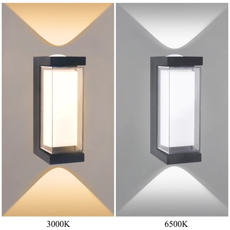 lampe murale moderne led noir blanc éclairage haut bas cuisine chambre salon étude entree