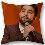 taie d'oreiller carrée 45x45cm moderne motif Kendji Girac imprimé uni côté opaque polyester