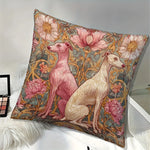 housse coussin carré floral vintage roses vertes polyester peachskin 45x45 cm unique chambre salonhôtelhospital
