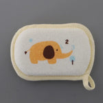 gant bain enfant dessins animaux cordon ajustable blanc bleu rose jaune