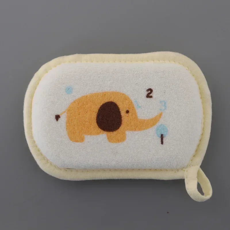 gant bain enfant dessins animaux cordon ajustable blanc bleu rose jaune
