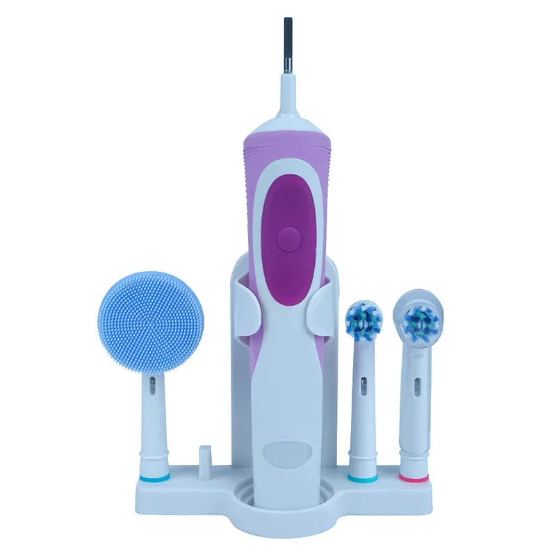 organisateur porte brosses dents électriques violet noir blanc moderne clips têtes