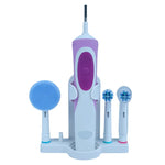 organisateur porte brosses dents électriques violet noir blanc moderne clips têtes