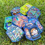 sacs rangement réutilisables multi usages graphiques personnages dessin animé pop art couleurs vives effet