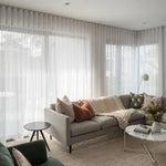 rideau blanc transparent tulle rayures moderne maison hospitalière machine laver