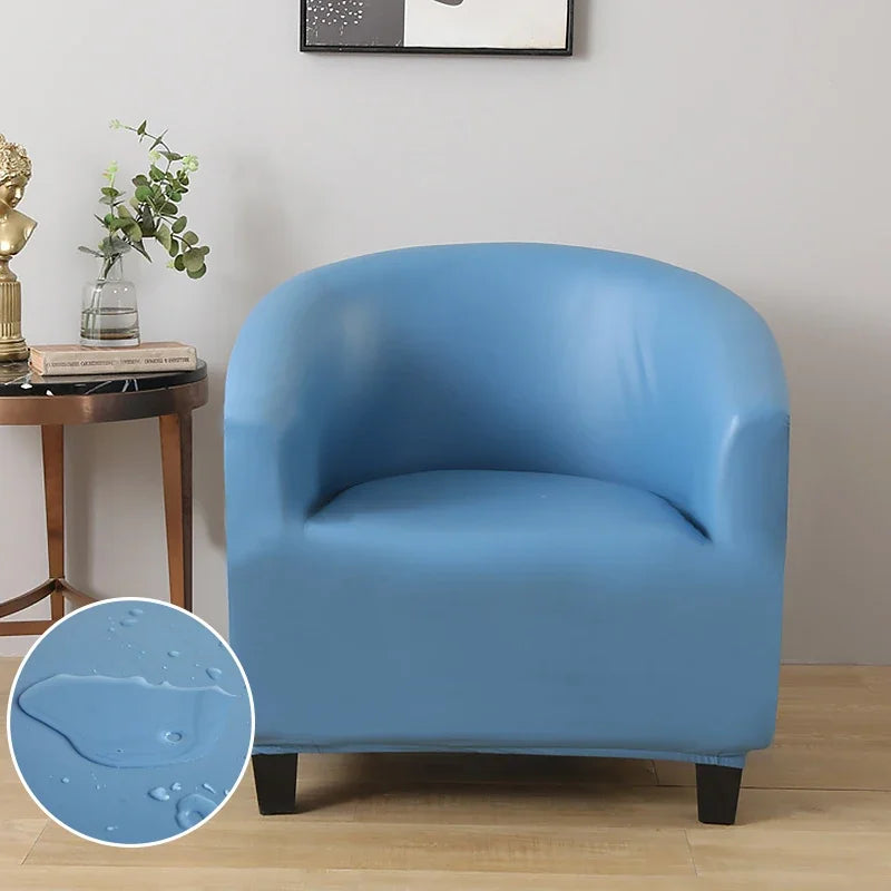 housse fauteuil moderne polyester bleu noir gris marron polaire lavable salon chambre uni