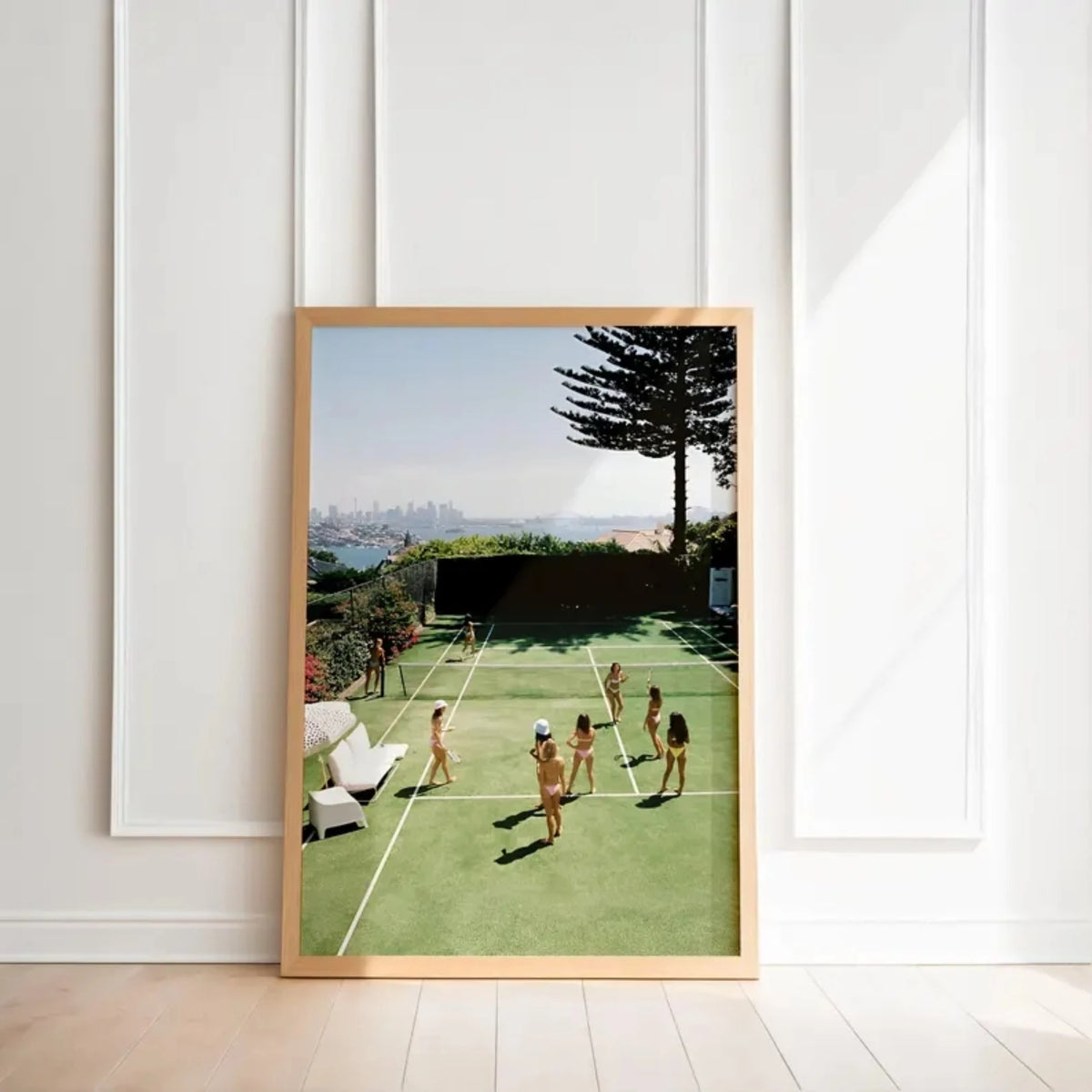 affiche moderne tennis vert blanc noir chambre salon décoration intérieure art