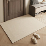 tapis d'accueil beige clair moderne rayures horizontales antidérapant salon entrée maison décoratif polyester