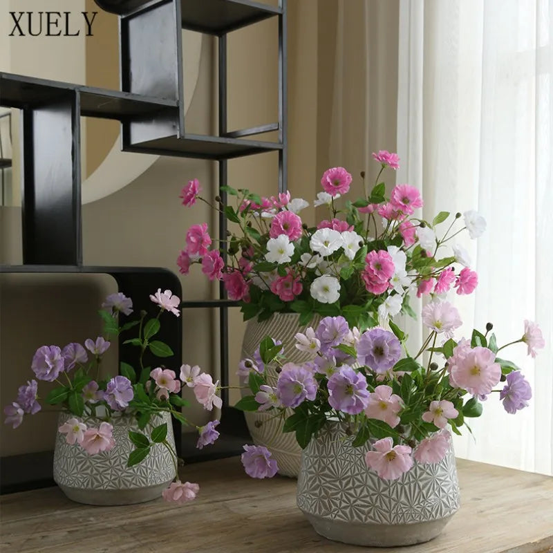 Décoration intérieure fleurs artificielles lotus soie violettes roses blanches ornement salon table événement