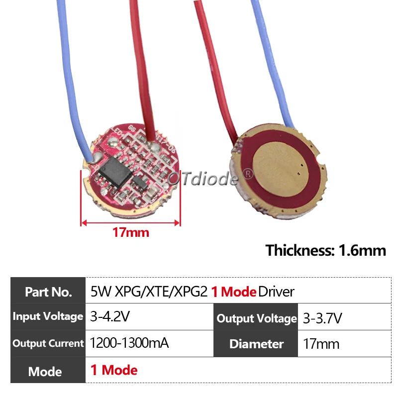 circuit intégré led 3w 5w 10w vert bleu noir 17mm 20mm 22mm 1mode 5modes