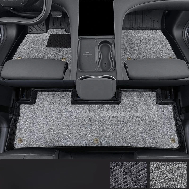 tapis sol voiture noir texture géométrique moderne clips imperméable résistant usage full body wrap
