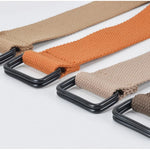 ceinture tissu épais couleur marron noir simple moderne boucle noire adultes unisexe orage vert