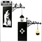 lampe table vintage sorcière citrouille halloween noir motif fleur rétro bibliothèque décoration
