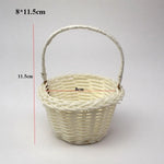 panier tressé marron clair poignée utilisation multiple réutilisable traditionnel maison fleurs rangement