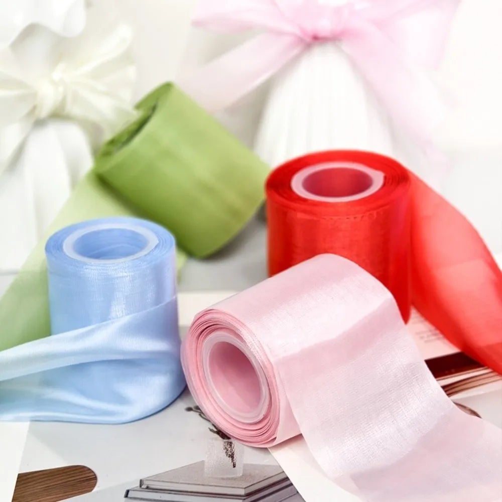 rubans satin organza transparents couleurs vives décoration bouquets événements craft artisanat