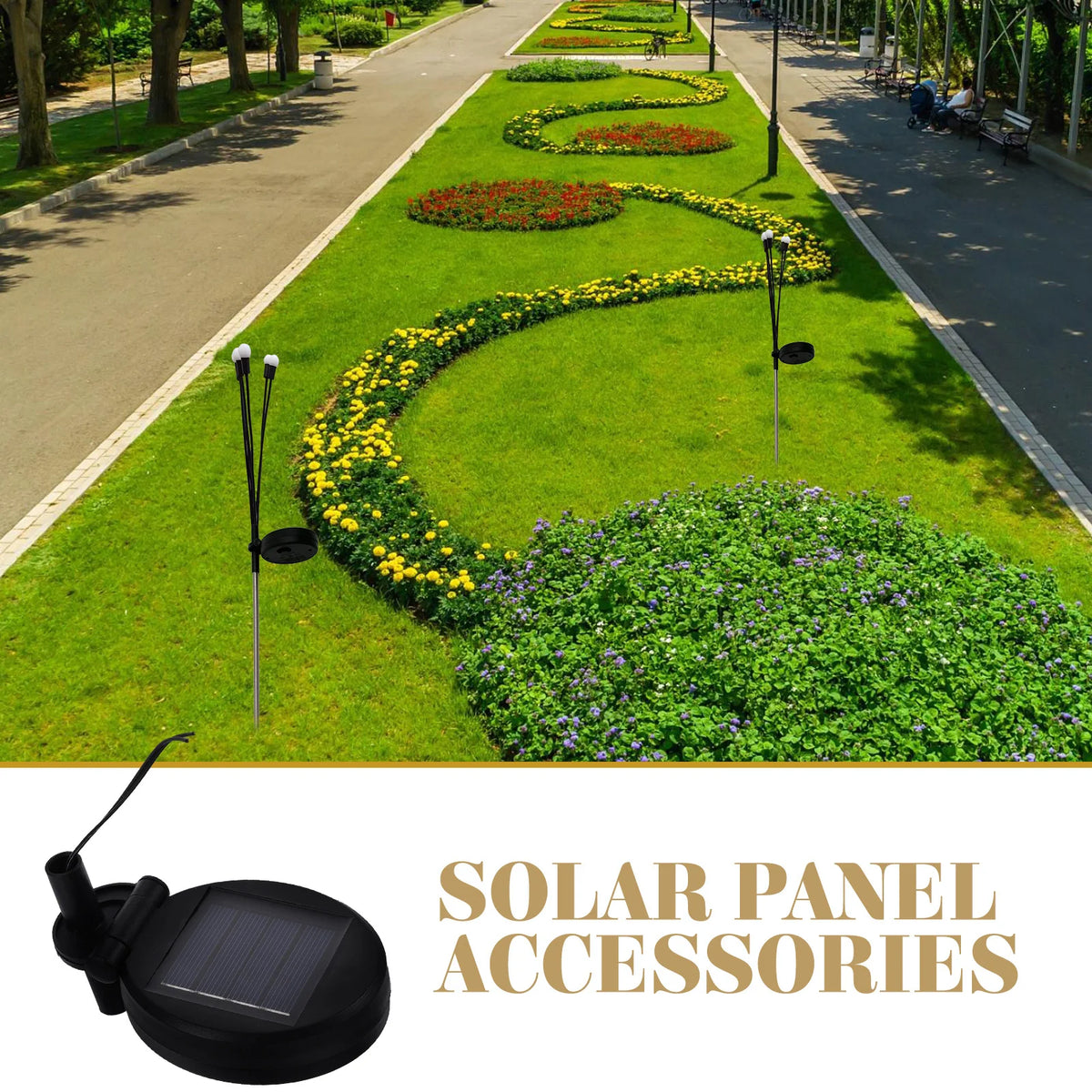 panneau solaire portable flexible remplacement accessoire éclairage jardin extérieur décoration herbe fleur texture végétaleextérieur