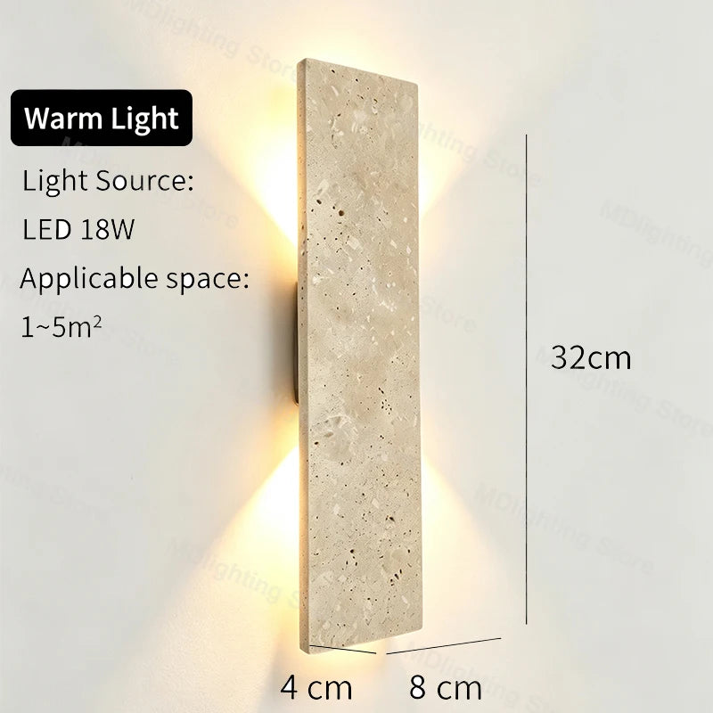 lampe murale extérieure led ip65 marbre naturel beige moderne adhésif hydrofuge vde ccc cqc