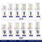 ampoules led e27 e14 blanc grains maïs moderne 360° vis 220v 50000h