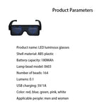lunettes led rouges bleues vertes modernes technologiques occasion fête anniversaire mariage noël