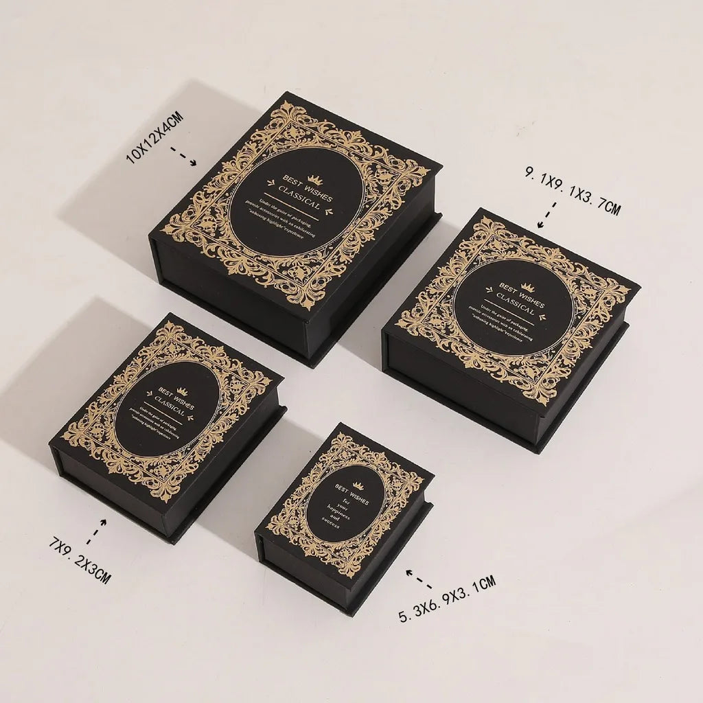 boîte bijoux carton luxe livre couvercle rabattable rangement colliers bagues