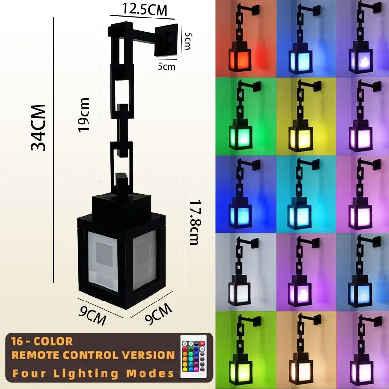 lampe led rétro pixelisée décoration intérieure 16 couleurs transparente murale anniversaire festive