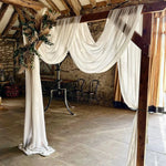 rideau blanc moderne élégant mariage anniversaire événement translucide motifs florauxDecoration