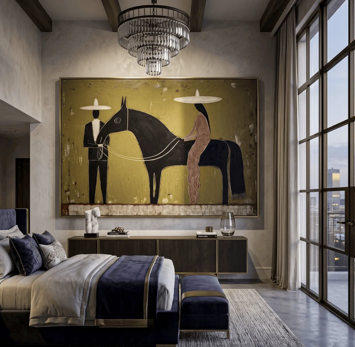 tableau abstrait moderne toile minimaliste noir beige rose pâle sans cadre impression toile rectangle