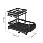 étagère rangement vaisselle noire moderne 85cm haute métal structure lisse pieds