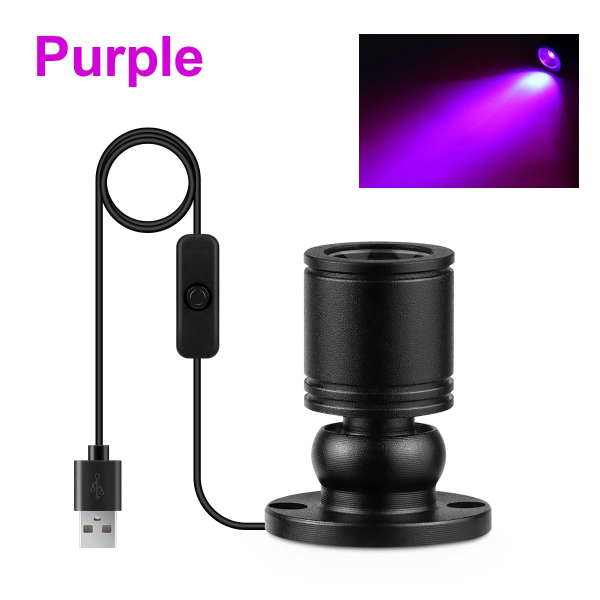 projecteur led couleur usb 5v blanc noir vert rouge bleu jaune violet transparent moderne
