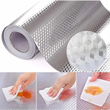 couvre plan cuisine couvre tiroir carreaux géométriques adhésif transparent moderne 40x100cm 2pcs