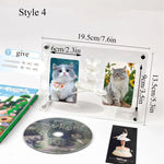 cadre photo moderne transparent clips acrylique photos chats fleurs roses
