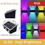 lumière solaire murale extérieure led moderne projection haut bas jardin