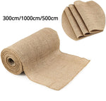chemin table rustique jute marron clair mariage anniversaire noel décor festiftouches bleu vert liens
