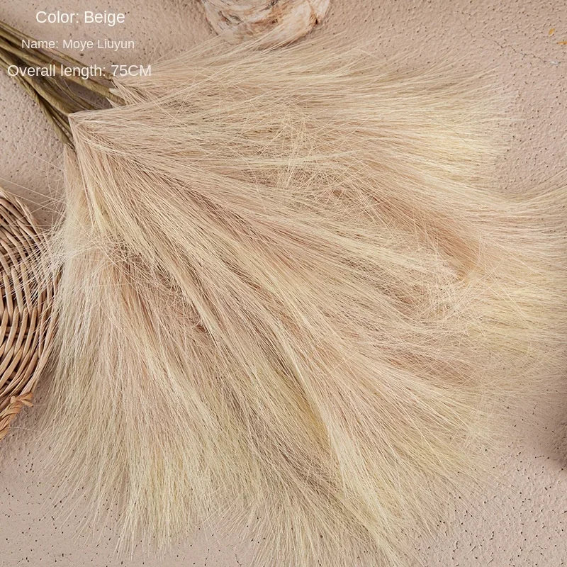 bouquet plumes artificielles gris rose beige bleu naturel rustique intérieur 75cm decoration fete mariage