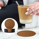 coasters acrylique noirs bleu marine modernes texture points 10cm 5cm pack pièces rangement