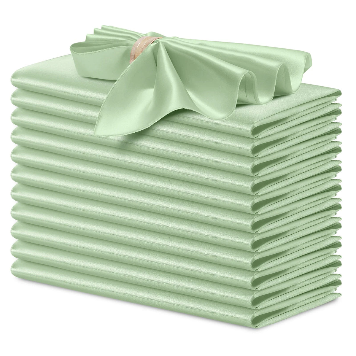 serviettes table satin rose moderne élégantes 12 pièces polyester usage maison restaurant decoration festive
