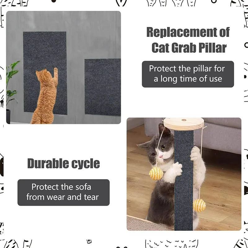 tapis griffoir chat adhésif texturé moderne protection canapé gris feutre fixe mur durable