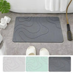 tapis bain antidérapant gris foncé vert moderne 40x60cm ondulé relief absorbant