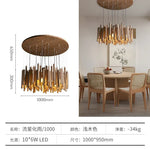 suspension lumineuse bois moderne ligne verticale marron clair finition brillante led scandinave