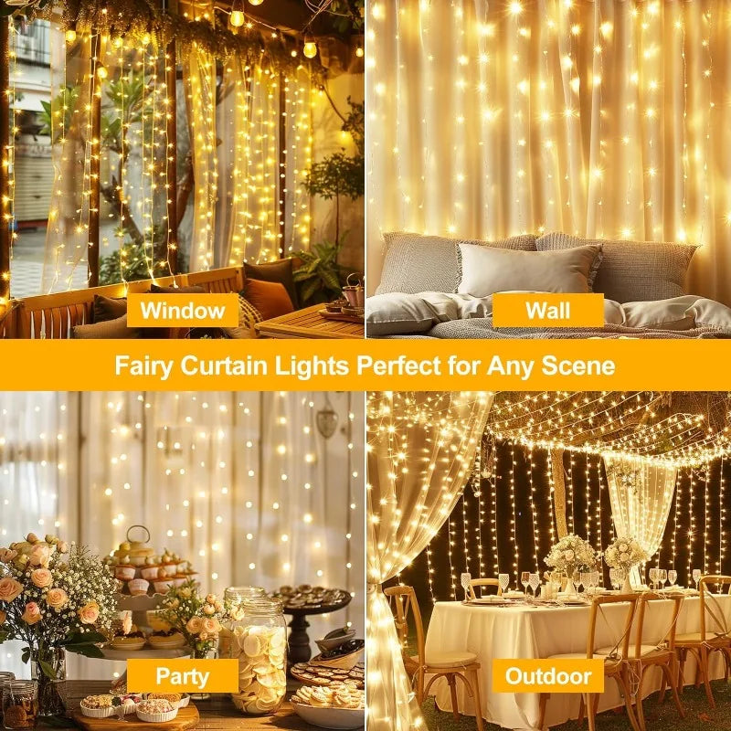 rideau lumineux led blanc modernes modes télécommande usb adaptable chambre salon noël