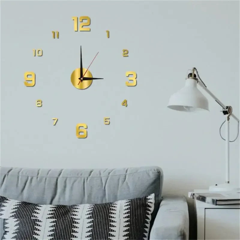 horloge murale luminose décollable chiffres brillants moderne minimalisteintérieur chambre salon