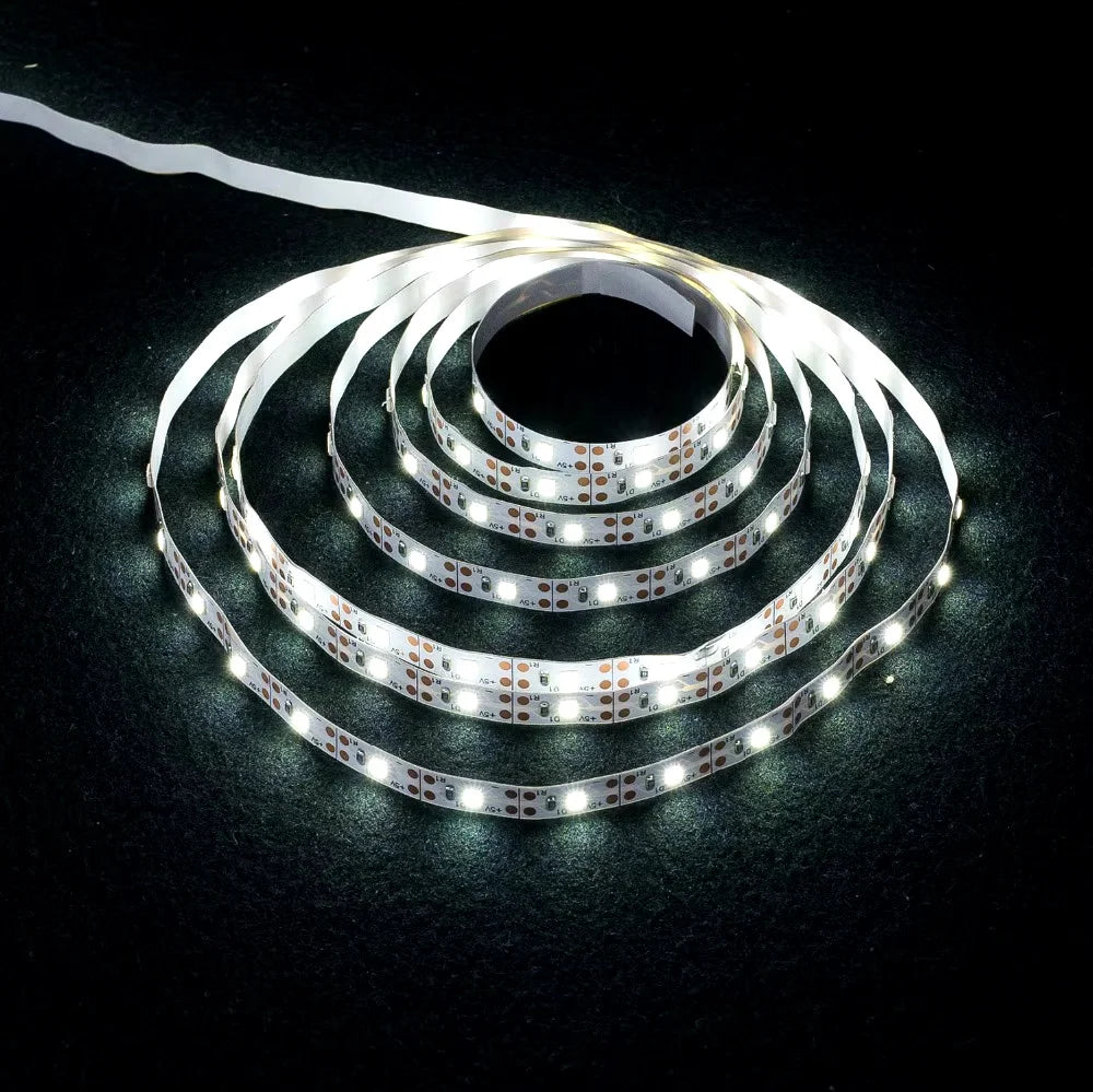 ruban led blanc 60 pcs adhésif 50cm batterie aa modernes