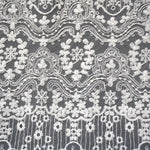 tissu polyester brodé motifs floraux fleurs dentelle fine robe soirée élégante classique occasion spéciale